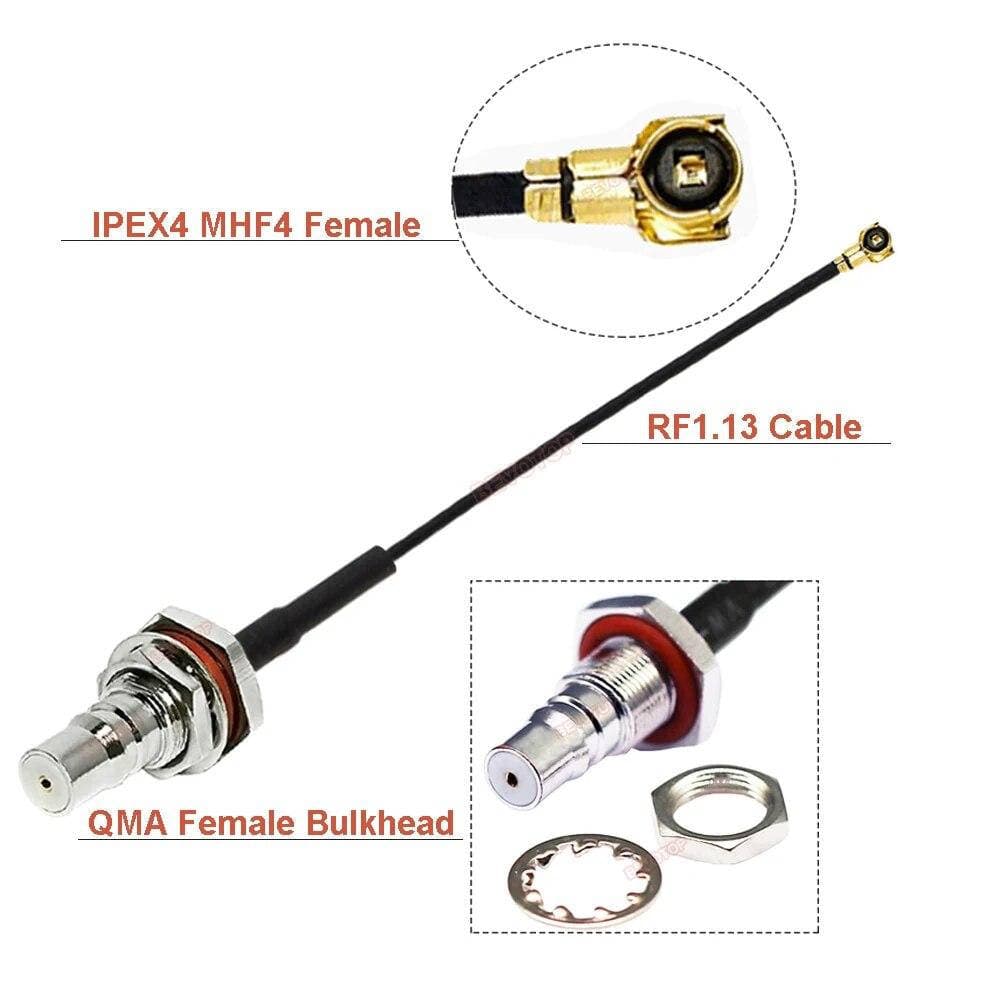 Кабельний перехідник QMA female-IPEX4 (MHF4) Female 20 см